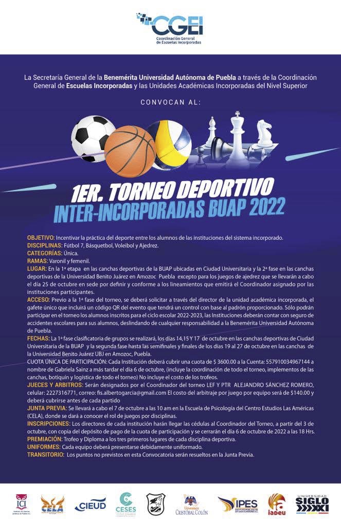 Inter incorporadas BUAP 2022